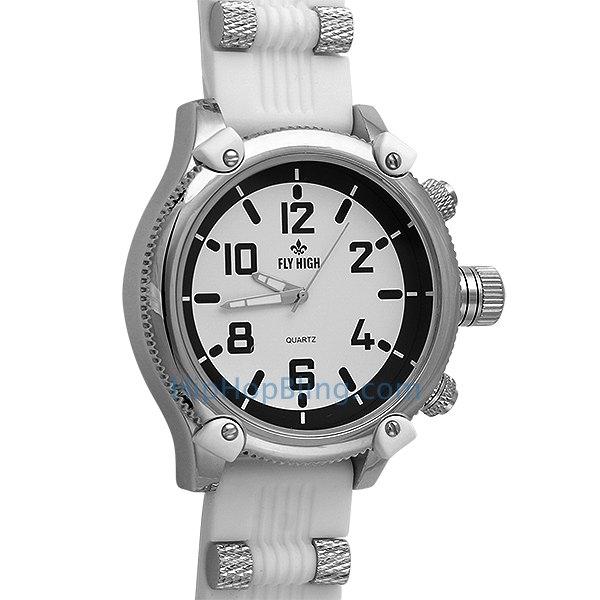 White Rubber Mens Bars Watch