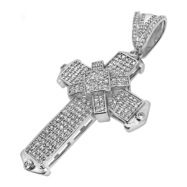 Bling Bling Pointed X Cross CZ Pendant