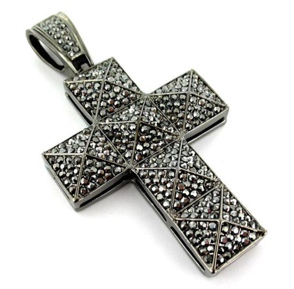 Pyramid Cross Hematite Black Pendant