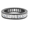 Baguette Eternity White CZ Diamond Ring Black