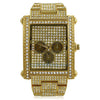 Custom Rectangle Gold Bling Bling Watch