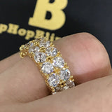 Double Eternity Band 360 Gold CZ Bling Bling Ring