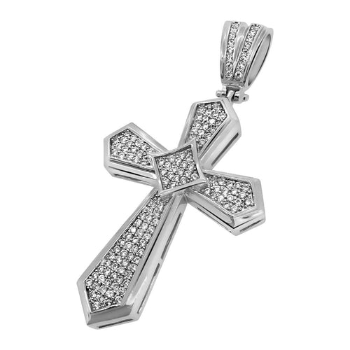 Pointed Cross Micro Pave Bling Bling Pendant