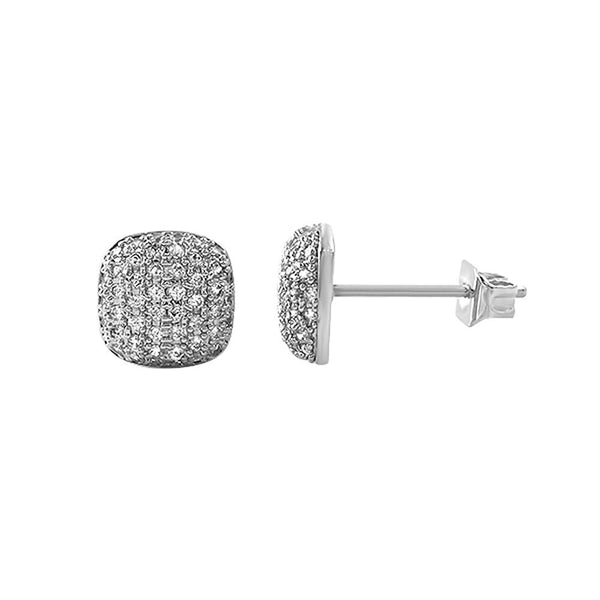 Icey Rhodium CZ Micro Pave Earrings