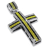 Exotic Striped White Black  Canary Cross Pendant