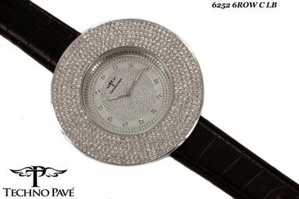 LED Digital Block Face Silver Watch Black Band