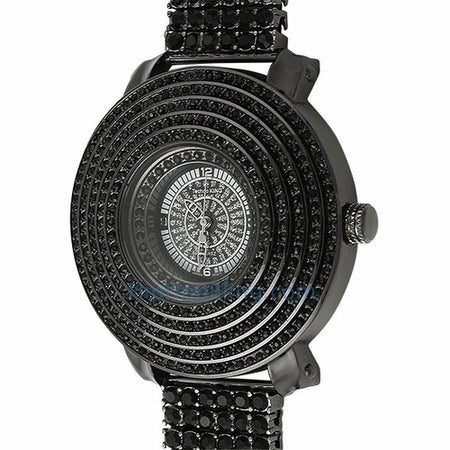 Thick Divers Watch Black Dial & Bezel Silver Band