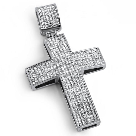 Large Pointed Crucifix Pendant Stainless Steel