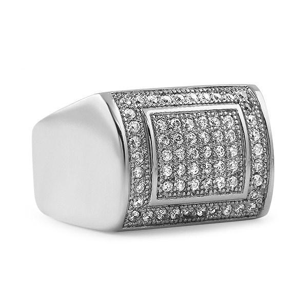 Iced Out Ring CZ Stainless Steel Hip Hop Style