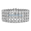 CZ 4 Row Cluster Rhodium Bling Bling Bracelet