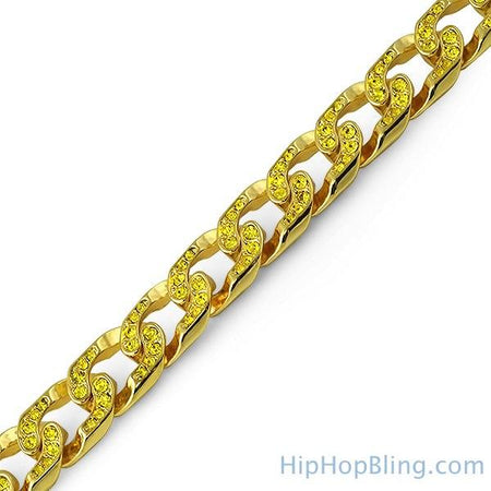 Lemonade Ice Bump Wide Hip Hop Bracelet