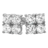 4 Stone Box CZ Diamond Bling Bling Earrings