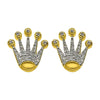 10K Yellow Gold .15cttw Diamond Crown Earrings