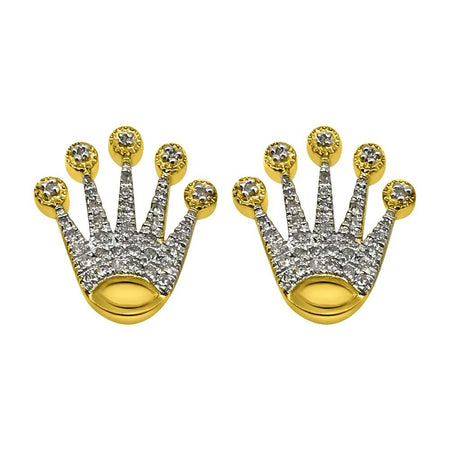 XXL Box Gold Vermeil CZ Micro Pave Bling Earrings .925 Silver