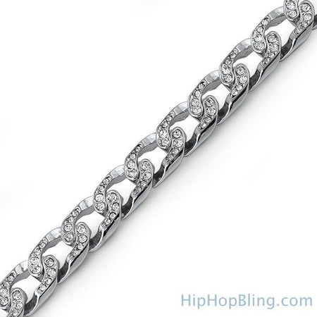 10 Row Rhodium Bling Bling Bracelet