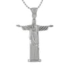 Christ the Redeemer Large Rhodium Pendant