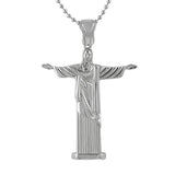 Christ the Redeemer Large Rhodium Pendant