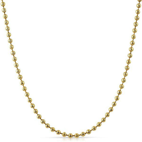 2.5MM Triple Thick Gold Moon Cut Chain 36"