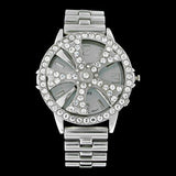 SPINNER ICED OUT WATCH Silver metal Band style #1 bling