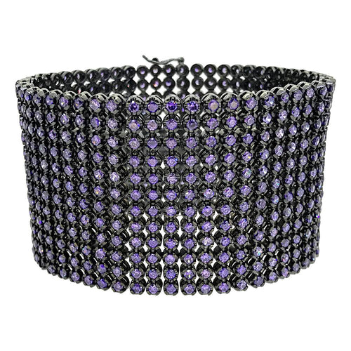 CZ 12 Row Purple Stones Bling Bling Bracelet