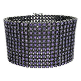 CZ 12 Row Purple Stones Bling Bling Bracelet