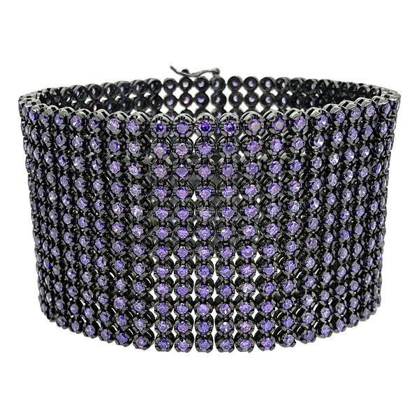 CZ 12 Row Purple Stones Bling Bling Bracelet