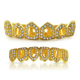 Gold Grillz 4 Open Tooth CZ Bling Bling Set