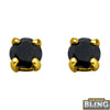 .50 Carat Black Diamond Stud Earrings Gold .925