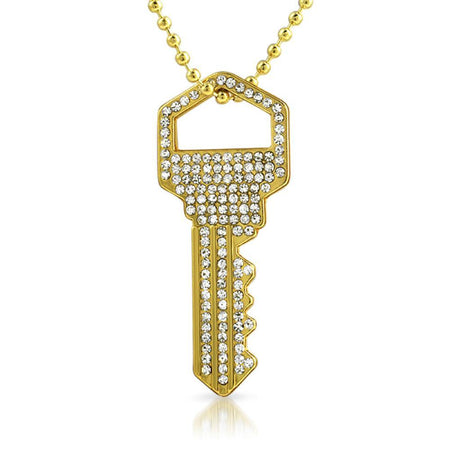 California Gold Polished Iced Out Pendant