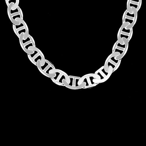 Marine 9mm 20 Inch Silver Plated Hip Hop Chain Necklace