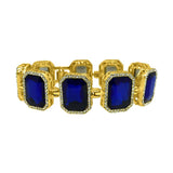 Blue Gem Link Bling Bling Gold Bracelet