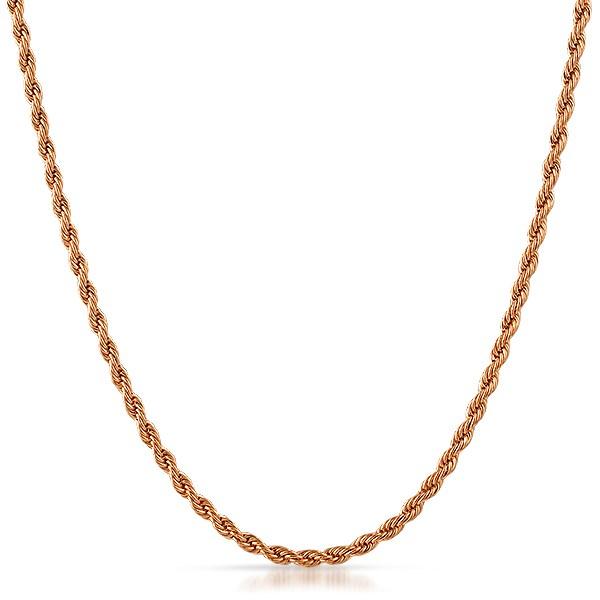 3MM Rope Chain Rose Gold Stainless Steel