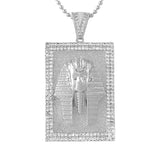 Egyptian Pharaoh Rhodium Block Medallion
