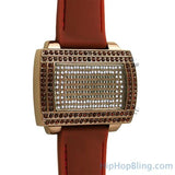 LED Digital Block Face All Brown Watch