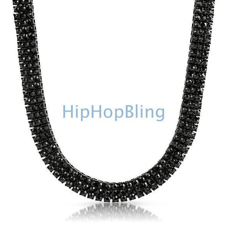 Black & White Checkered Rhodium Hip Hop Chain