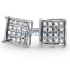 .10ct Diamond Box Micro Pave Earrings .925 Silver