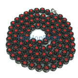 All Red on Black Iced Out Cluster Chain 750 Stones!