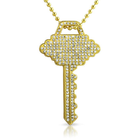 Large Pointed Crucifix Pendant Gold Stainless Steel