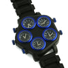 All Working 5 Timezone Watch Blue & Black