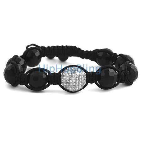 12mm Hematite 7 Ball Bling Bling Disco Ball Bracelet