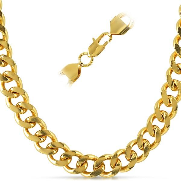 Cuban IP Gold Stainless Steel Chain Necklace 12MM