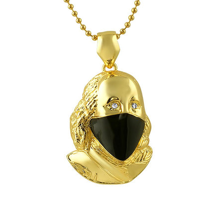 Gold Dollar Sign Bling Bling Pendant & Chain Small