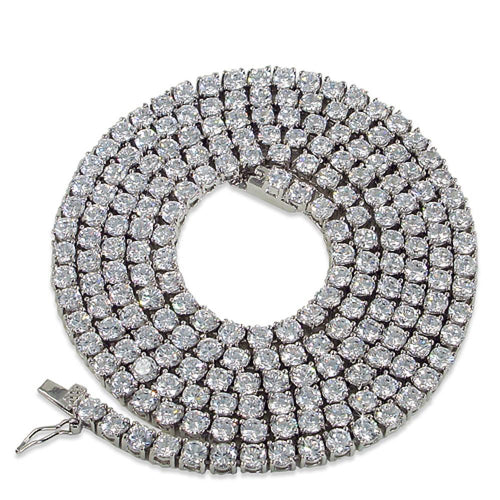 Stainless Steel 1 Row 4MM CZ Tennis Chain