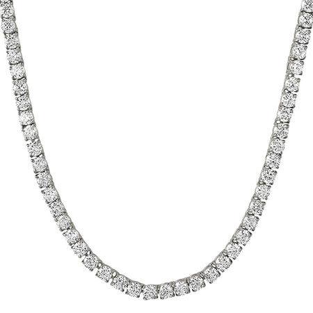 12MM Large Rhodium Bead Chain Necklace