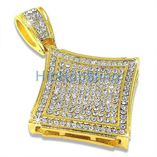 Gold Super Iced Out Kite Pendant