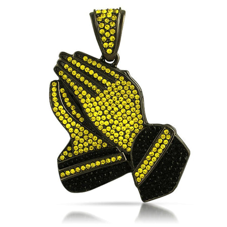 Black Yellow Rhodium Cross Pendant