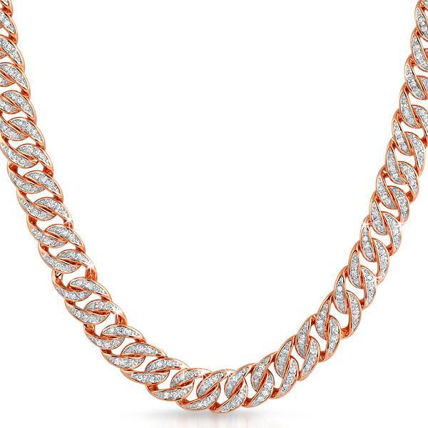 Rose Gold CZ Cuban Bling Bling Chain