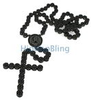 Black and Yellow Center Bling Bling Cluster Rosary Chain