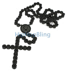 Cluster Rosary Chain Rhodium with Black Center