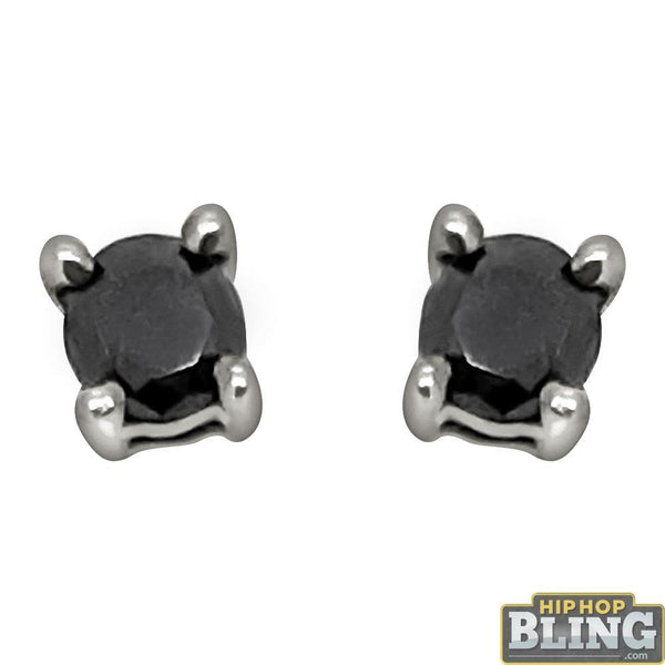 .25 Carat Black Diamond Stud Earrings .925